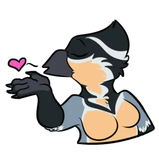 ❤ pássaro, beijo, coração, desenho animado, animal, amor, carinho telegram sticker