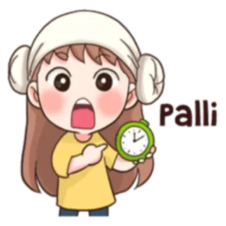 🙄 palli 漫画, 目覚まし時計, 可愛い whatsapp sticker