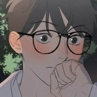 ☺️ anime, man, glasses, portrait, character telegram sticker