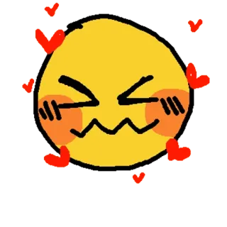😖 emoji, cute, love, happy, hearts telegram sticker