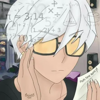 🧐 Math time honey! математика, аниме, персонаж, школа, учеба telegram sticker