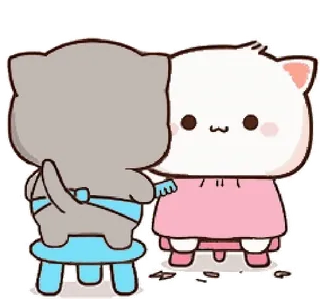 💇 gato, lindo, animales, dibujos animados, kawaii, pegatina telegram sticker