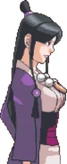 🙁 Maya Fey Ace Attorney anime, video game, pixel art, female character telegram sticker