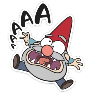 😳 AAAA Dibujo animado, Gnomo, Gritando, Divertido, Enfadado, Emocionado whatsapp sticker