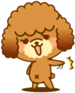 😃 cachorro, desenho animado, fofo, animal, filhote, poodle telegram sticker