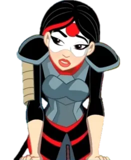😰 cartoon, female, armor, character, sad telegram sticker