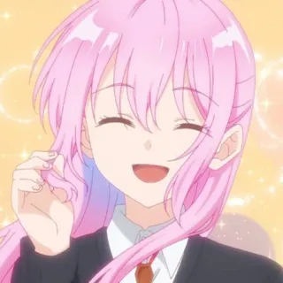 🍧 Anime, Manga, Cartoon, Lächeln, Pinke Haare, Fröhlich telegram sticker
