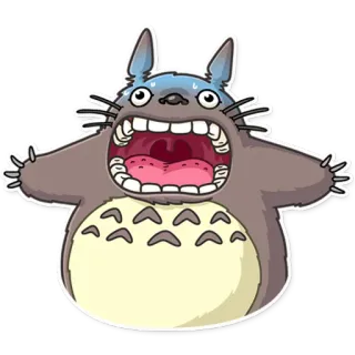 😨 Totoro My Neighbor Totoro totoro, cartoon, anime, studio ghibli, kawaii telegram sticker