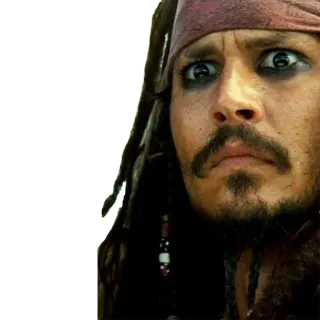 😐 Jack Sparrow Pirates of the Caribbean pirate, capitaine, aventure, personnage de film, johnny depp, excentrique whatsapp sticker