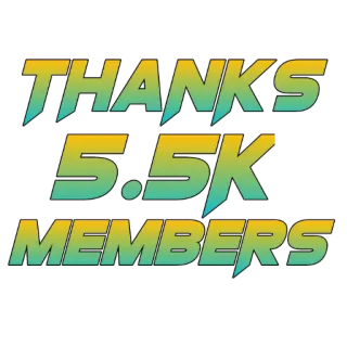 🙏 THANKS 5.5K MEMBERS thanks, members, celebration, achievement, community, milestone whatsapp sticker