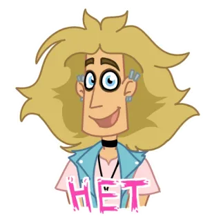 🙅‍♀ НЕТ cartone animato, adesivo, russo, etero, capelli biondi telegram sticker