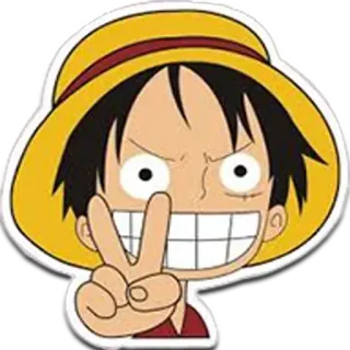 ✌️ Monkey D. Luffy One Piece 애니메이션, 만화, 원피스, 몽키 D. 루피, 밀짚모자, 만화, 캐릭터 telegram sticker