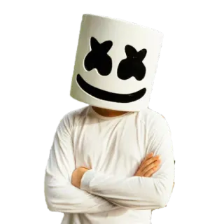 🧐 Marshmello Marshmello, DJ, music, helmet, electronic music telegram sticker