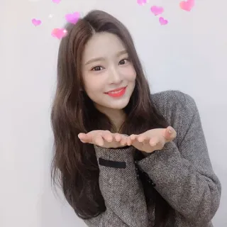 🍧 frau, koreanisch, porträt, herzen, kussmund telegram sticker
