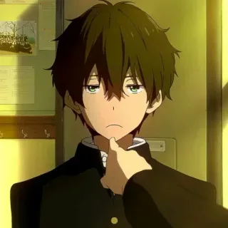 🖤 Houtarou Oreki Hyouka Anime, Nastolatek, Mundur szkolny, Młodzież, Uczeń, Manga telegram sticker