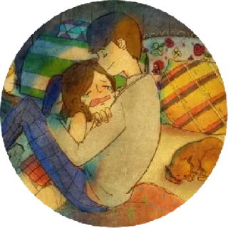 😏 amour, couple, pleurs, câlin, triste whatsapp sticker