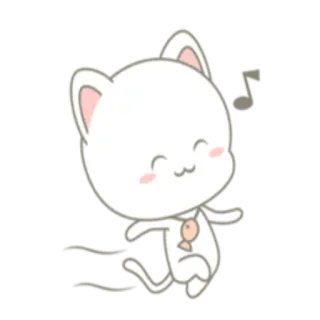 ☺️ cat, cute, animal, sticker, cartoon, kitty, dancing telegram sticker