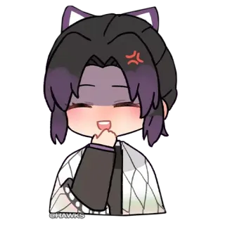 💢 Shinobu Kocho Demon Slayer Anime, Demon Slayer, Shinobu Kocho, süß, Cartoon, Manga, wütend whatsapp sticker