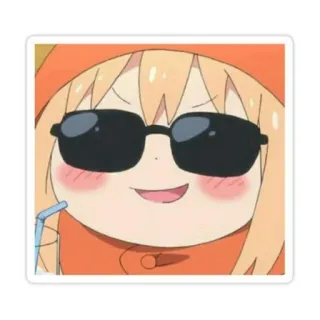 😎 Anime, Personaje, Dibujo animado, Gafas de sol, Bebida, Lindo, Genial telegram sticker
