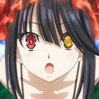 😯 Tohka Yatogami Date A Live อนิเมะ, ตัวละคร, Date A Live, โทวกะ ยาโทกามิ, สาวอนิเมะ whatsapp sticker