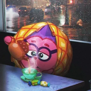 😣 漫画, 憂鬱, お茶, 雨, 悲しい, キャラクター telegram sticker