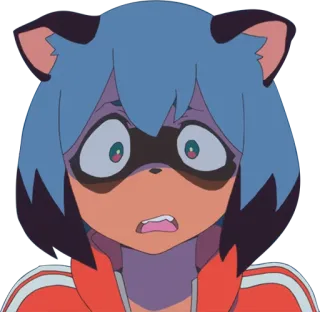 😰 Michiru Kagemori BNA: Brand New Animal Anime, BNA, Brand New Animal, Michiru Kagemori, Tanuki, Hombre lobo, impactado/a, preocupado/a whatsapp sticker