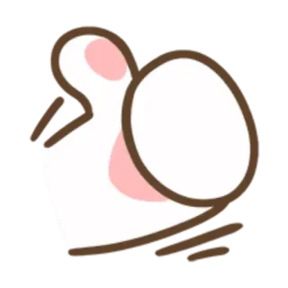 👍 cartoon, cute, sticker, animal, mouse, head, white, pink telegram sticker