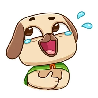 😂 dog, cartoon, laughing, crying, happy, cute telegram sticker