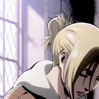 🦢 Annie Leonhart Attack on Titan Anime, Personagem, Garota, loira, Ataque dos Titãs, Annie Leonhart telegram sticker