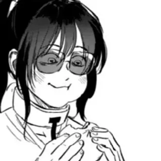 🖤 Anime, Manga, Mujer, Gafas, Comiendo, Retrato whatsapp sticker