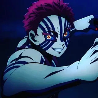 🕉 Akaza Demon Slayer Anime, Démon, Combat, Monstre, Méchant, Akaza, Demon Slayer whatsapp sticker