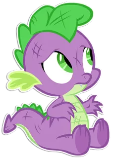 🙁 Spike My Little Pony cartoon, dragon, Spike, My Little Pony, animation, friendship, cute, purple telegram sticker