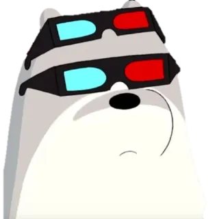 😎 urso, óculos, desenho animado, animal, urso polar, We Bare Bears telegram sticker
