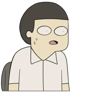 😂 Cartone animato, Personaggio, Preoccupato, Ansioso, Sudore telegram sticker