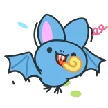 🥳 ค้างคาว, น่ารัก, ไฟ, การ์ตูน, สัตว์ telegram sticker