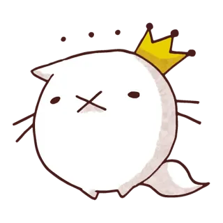 😐 cat, crown, cute, kawaii, ghost, cartoon, sticker whatsapp sticker