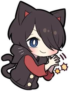 👏 Anime, Katzenohren, Süß, Kawaii, Cartoon, Chibi whatsapp sticker