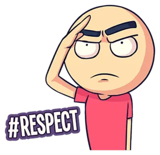 👊 #RESPECT respeito, saudação, desenho animado, personagem, gesto telegram sticker