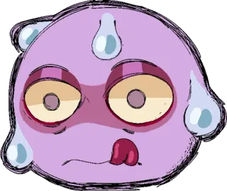 🫦 tired, sweating, cartoon, expression, blob telegram sticker