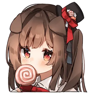 🍭 アニメガール, ロリポップ, 犬耳, 可愛い, カワイイ, 漫画 telegram sticker