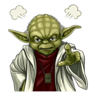 😤 Yoda Star Wars 尤达, 星球大战, 绝地武士, 愤怒, 原力, 角色, 电影, 太空歌剧 telegram sticker