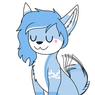😎 animal, fox, cartoon, cute, blue telegram sticker