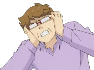 😫 стресс, тревога, разочарование, нервный, очки telegram sticker
