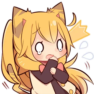 😱 anime, chibi, kawaii, cute, cartoon, sticker, worried telegram sticker