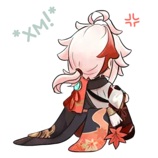 😒 Kaedehara Kazuha Genshin Impact Anime, Video game, Sticker, Chibi, Kazuha, Genshin Impact telegram sticker