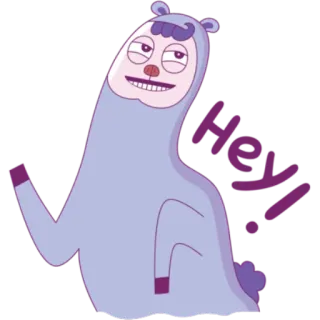 👋 Hey! lama, zwierzę, kreskówka, powitanie, zabawny, postać whatsapp sticker