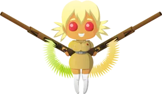 💁 pistola, arma, chibi, cartoni animati, militare telegram sticker