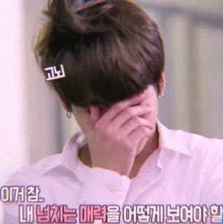 🤦‍♂️ 고뇌
이거 참..
내 넘치는 매력을 어떻게 보여야 할지 korean, frustration, person, hairpin, embarrassment, k-pop, hair whatsapp sticker