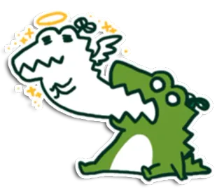🐊 crocodile, dessin animé, autocollant, animal, mignon, reptile telegram sticker
