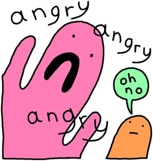😡 angry, oh no enojado, triste, dibujos animados, emoción, garabato, mancha telegram sticker